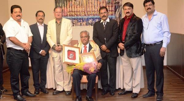 Dubai Karnataka Sangha Sharjah honours Ronald Colaco, J R Lobo