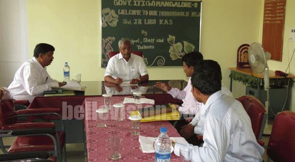 Mangalore: MLA J R Lobo Visits Newly-Relocated Government Women’s ITI, Kadri Hills