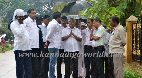 MLA J R Lobo inspects completed concrete main road in Yekkur