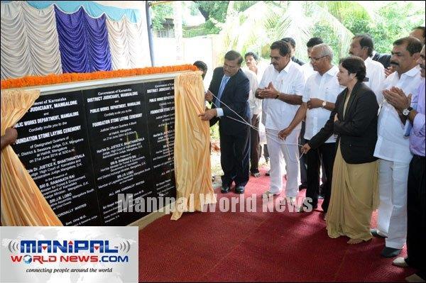 Mangalore High court Judge Bhakthavatsala lays foundation for Judicial Quarters