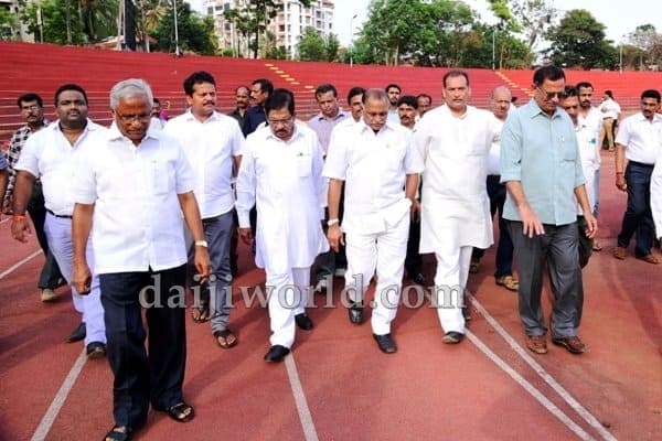 Mangaluru: Athletics Federation Cup - Parameshwar inspects Mangala Stadium