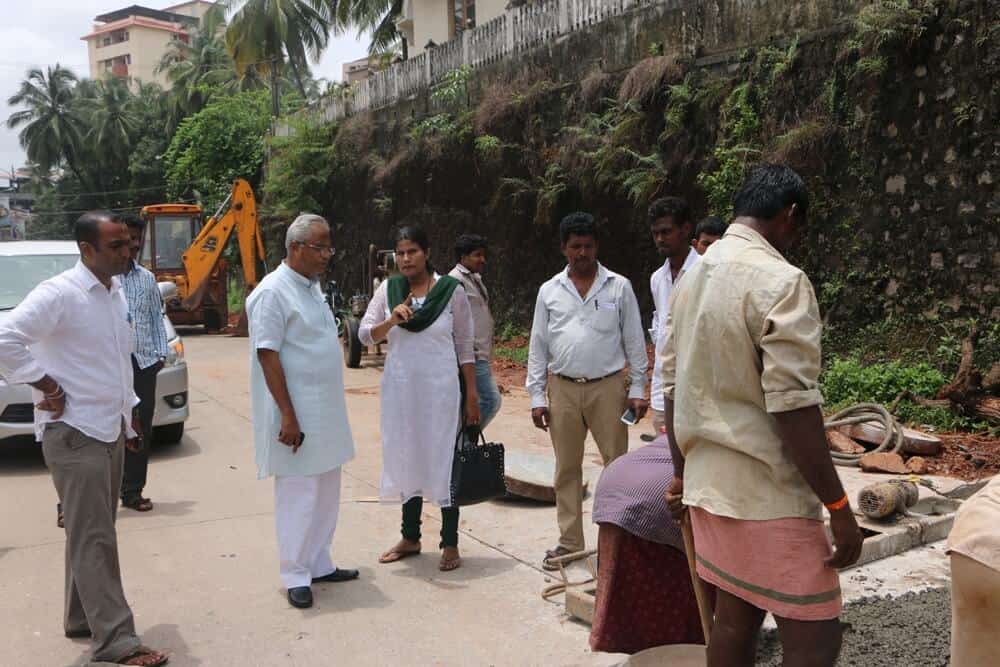 Inspection of concrete work between Shivbagh - Bendorewell stretch