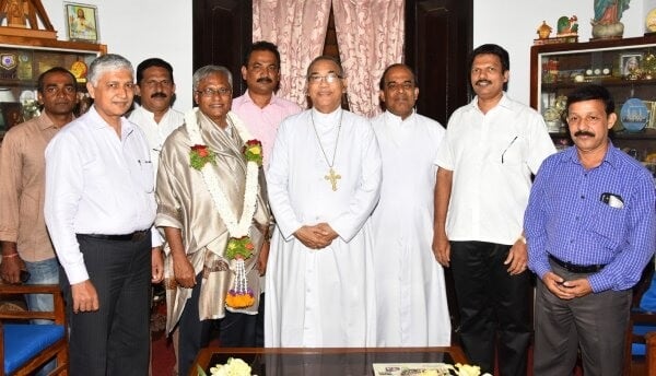 Mangaluru: Bishop felicitates MLA J R Lobo