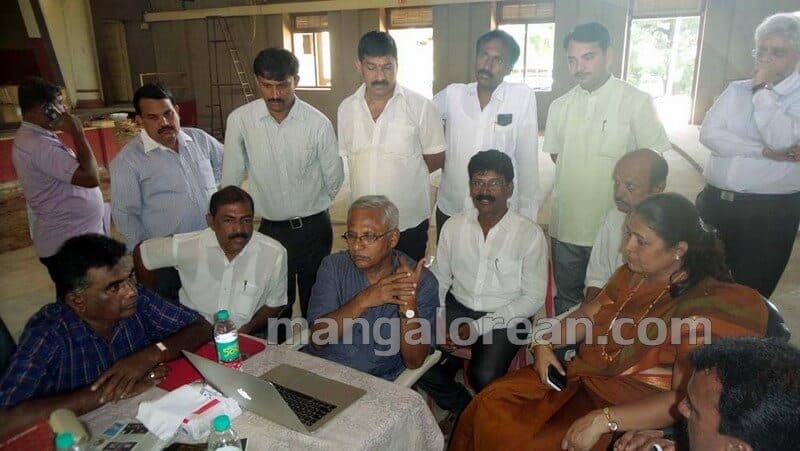 MLA J R Lobo Inspects Town Hall Renovation Work, Instructs to Complete by October 2015