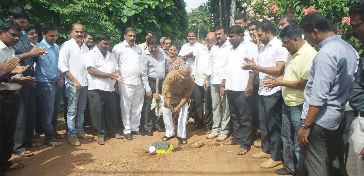 Guddali puje for concrete road in Kapikad fourth cross