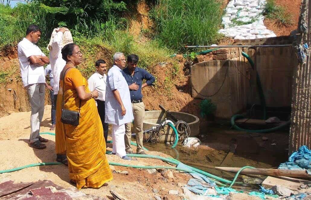 Mangaluru: MLA J R Lobo inspects flooding at Bajal underpass